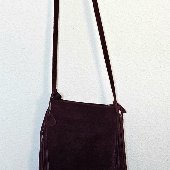 Monserat De Lucca Cross Body, Burgandy, Genuine Suede Leather Bag - Picture 2 of 9